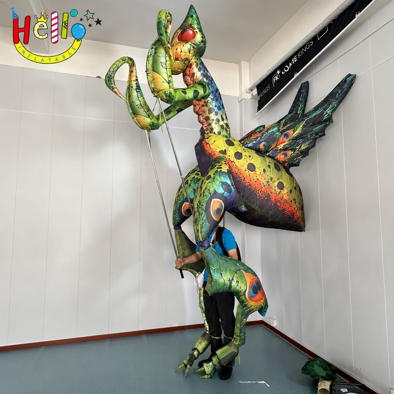 Giant Wearable Peacock Dragon Inflatable Costume for Carnival Parade Performance