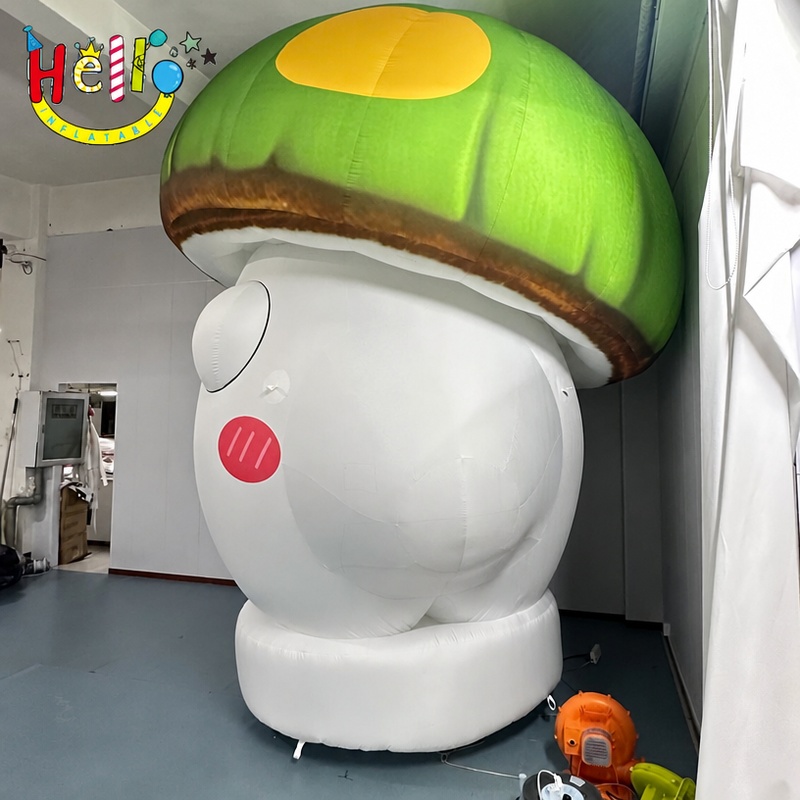 Giant Cartoon Mushroom Inflatable Mascot with Green Cap for Commercial Event Decoration插图2 Giant Cartoon Mushroom Inflatable Mascot with Green Cap for Commercial Event Decoration
