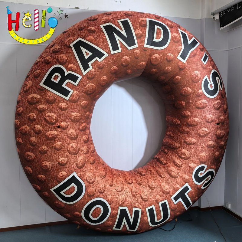 Giant Inflatable Donut Ring Prop with Custom Printed Text for Shop Sign Decoration