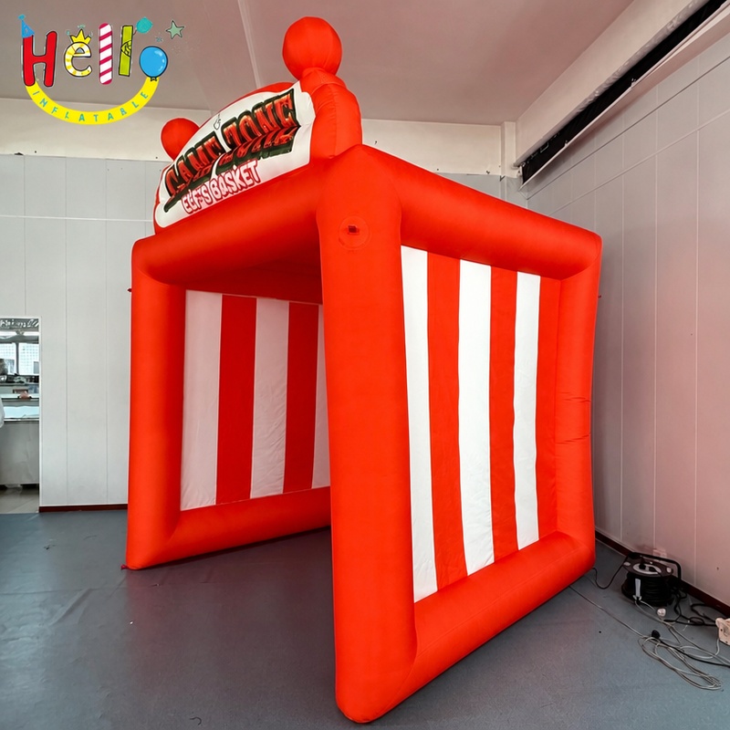 Giant Inflatable Basketball Game Booth with Hoops for Event Carnival Decoration