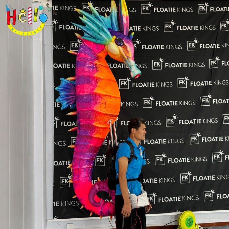 Giant Wearable Inflatable Seahorse Costume with Iridescent Fabric for Parade Show