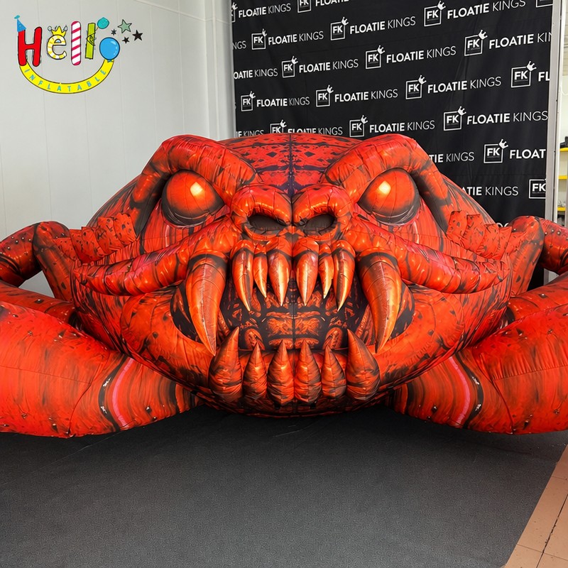 Giant Monster Inflatable Crab with Glowing Eyes Lava Texture for Halloween Outdoor Party Decoration