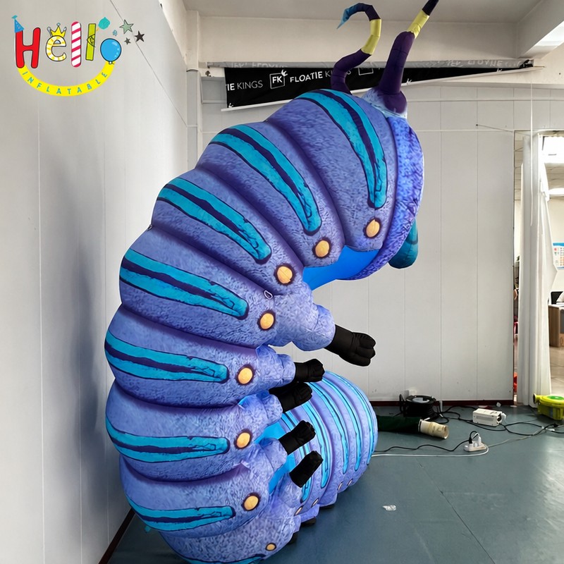 Giant Fantasy Caterpillar Inflatable with Human Face for Whimsical Party Decor