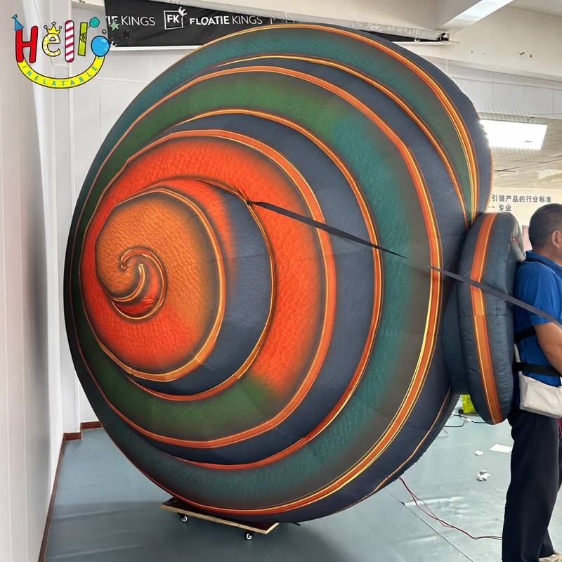 Giant Inflatable Snail Shell Costume with Spiral Design for Ocean Theme Parade