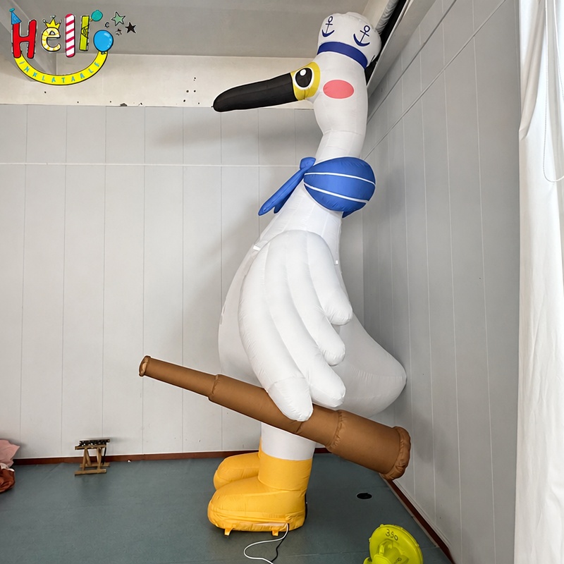 Giant Cartoon Sailor Bird Inflatable Mascot with Sailor Hat for Maritime Event Decoration插图1 Giant Cartoon Sailor Bird Inflatable Mascot with Sailor Hat for Maritime Event Decoration