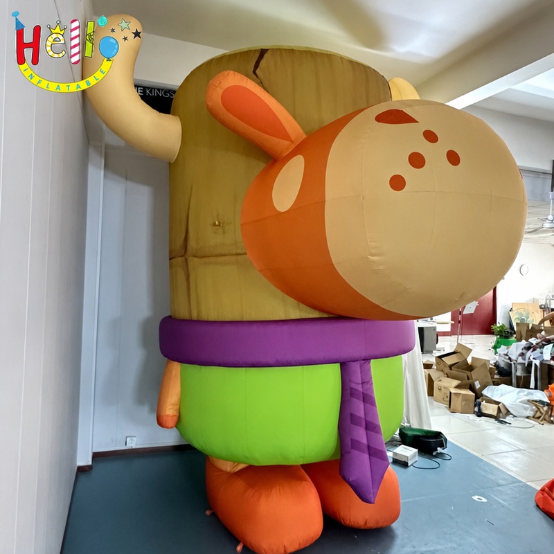 Giant Cartoon Inflatable Cow Mascot with Tie for Commercial Event Decoration