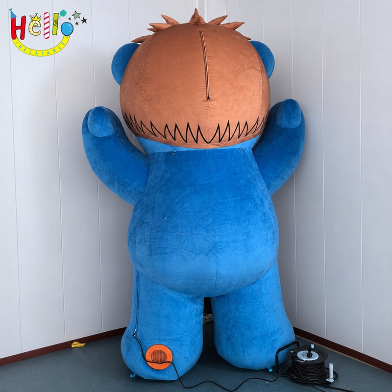 Giant Blue Teddy Bear Inflatable with Brown Spiky Hair for Mall Kids Party Decoration插图1 Giant Blue Teddy Bear Inflatable with Brown Spiky Hair for Mall Kids Party Decoration