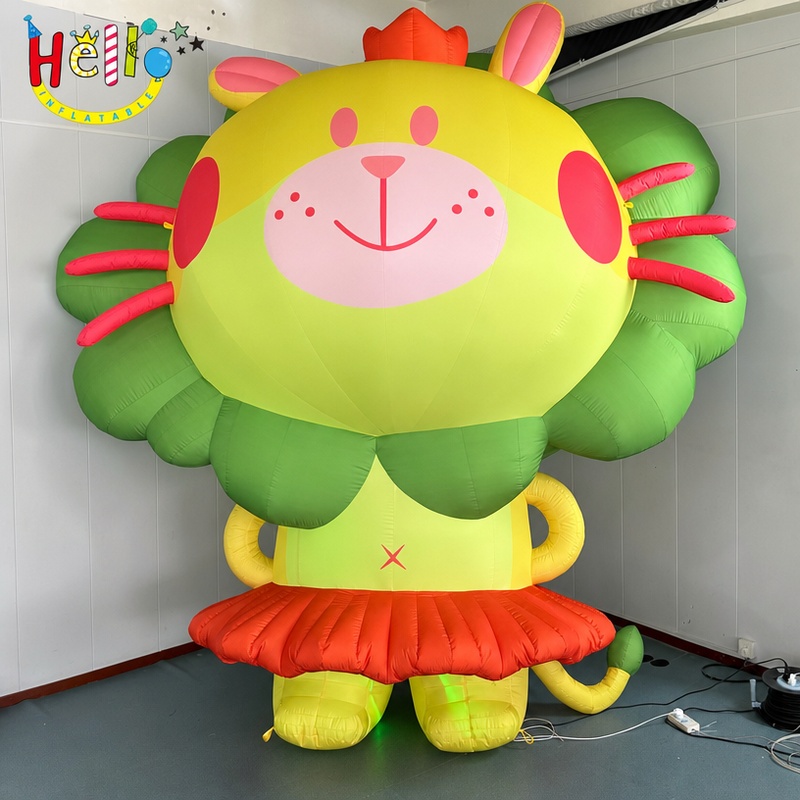 Giant Cartoon Lion Inflatable Mascot with Flower Mane for Kids Party Decoration插图 Giant Cartoon Lion Inflatable Mascot with Flower Mane for Kids Party Decoration