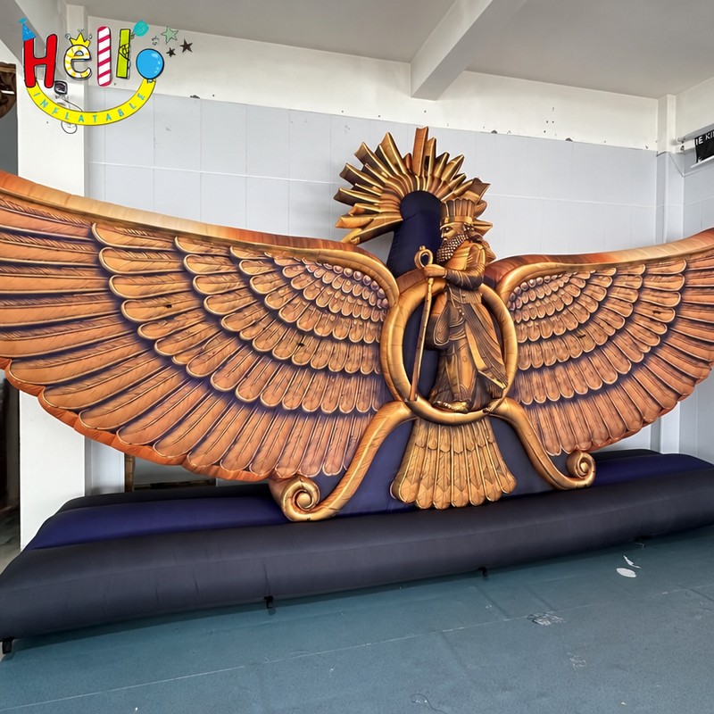 Giant Inflatable Winged Deity Relief Wall Decor with Gold Finish for Cultural Exhibition插图1 Giant Inflatable Winged Deity Relief Wall Decor with Gold Finish for Cultural Exhibition