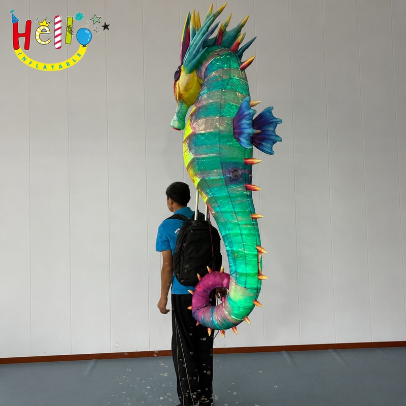 Giant Wearable Inflatable Seahorse Costume with Iridescent Fabric for Parade Show