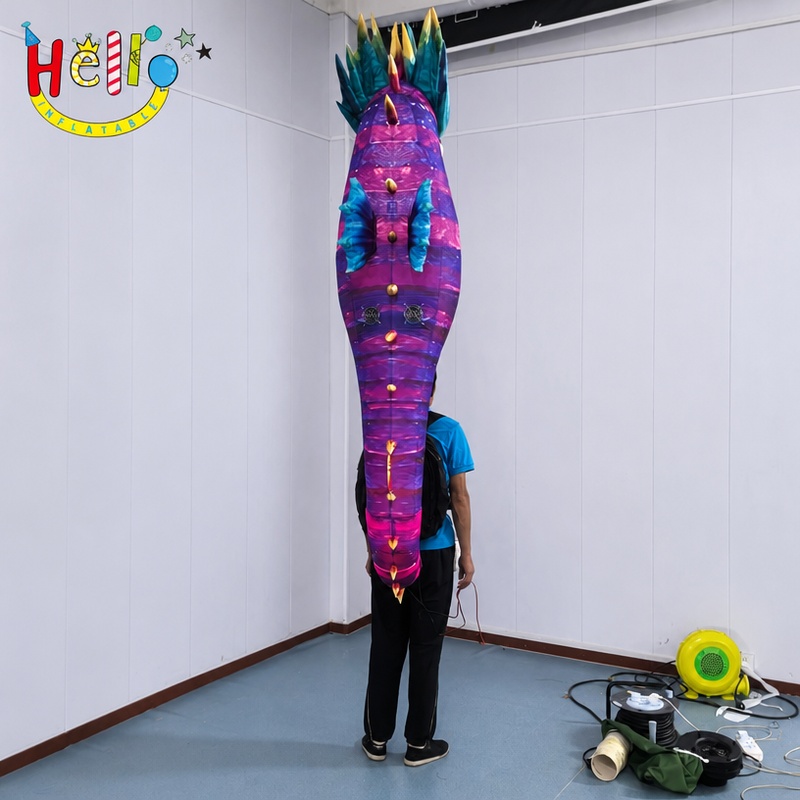 Giant Wearable Inflatable Seahorse Costume with Iridescent Fabric for Parade Show