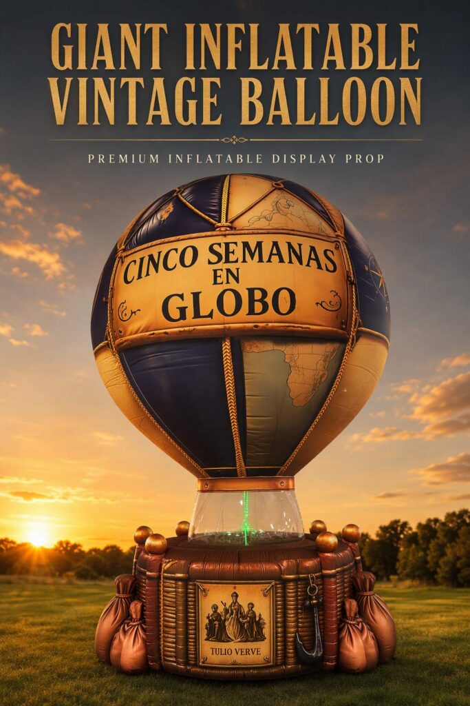 Giant Inflatable Hot Air Balloon Prop Vintage Style for Event and Exhibition Decoration插图 Giant Inflatable Hot Air Balloon Prop Vintage Style for Event and Exhibition Decoration