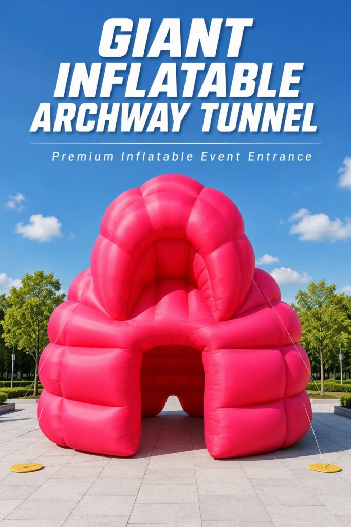 Giant Pink Inflatable Cloud Archway Entrance for Outdoor Event and Race Decoration插图 Giant Pink Inflatable Cloud Archway Entrance for Outdoor Event and Race Decoration
