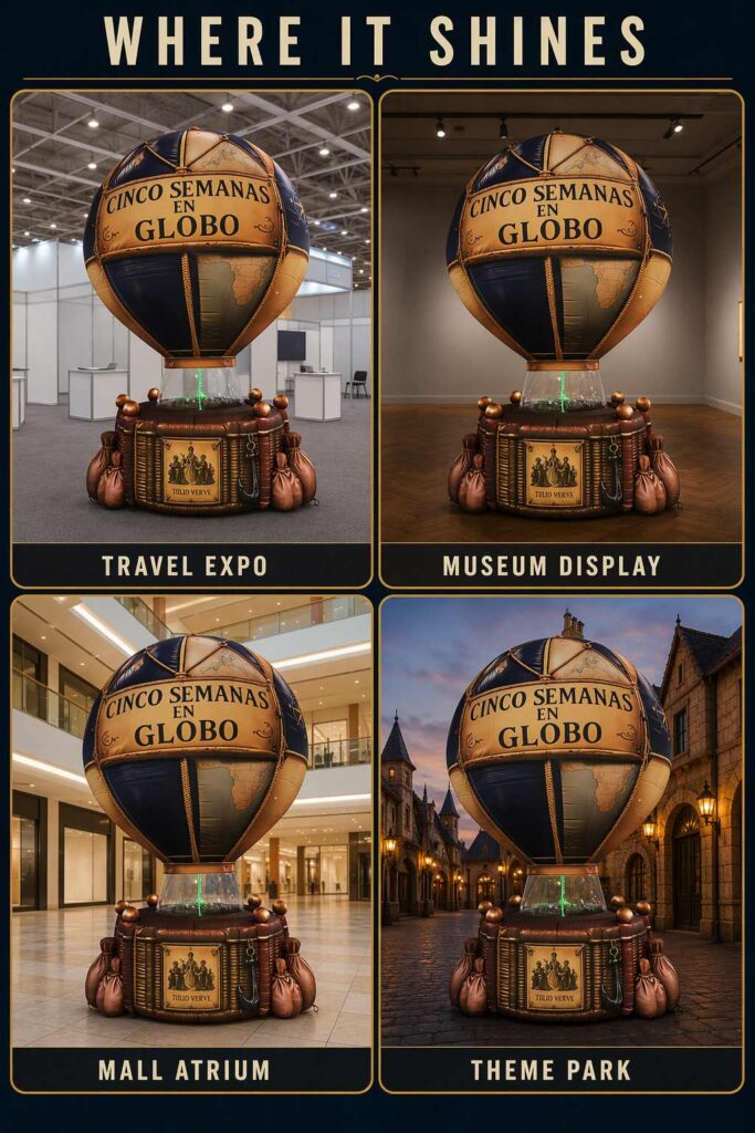Giant Inflatable Hot Air Balloon Prop Vintage Style for Event and Exhibition Decoration插图2 Giant Inflatable Hot Air Balloon Prop Vintage Style for Event and Exhibition Decoration