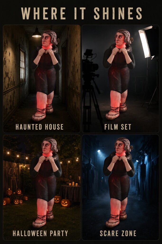 Life Size Inflatable Human Figure Standing Woman Prop for Haunted House Decoration