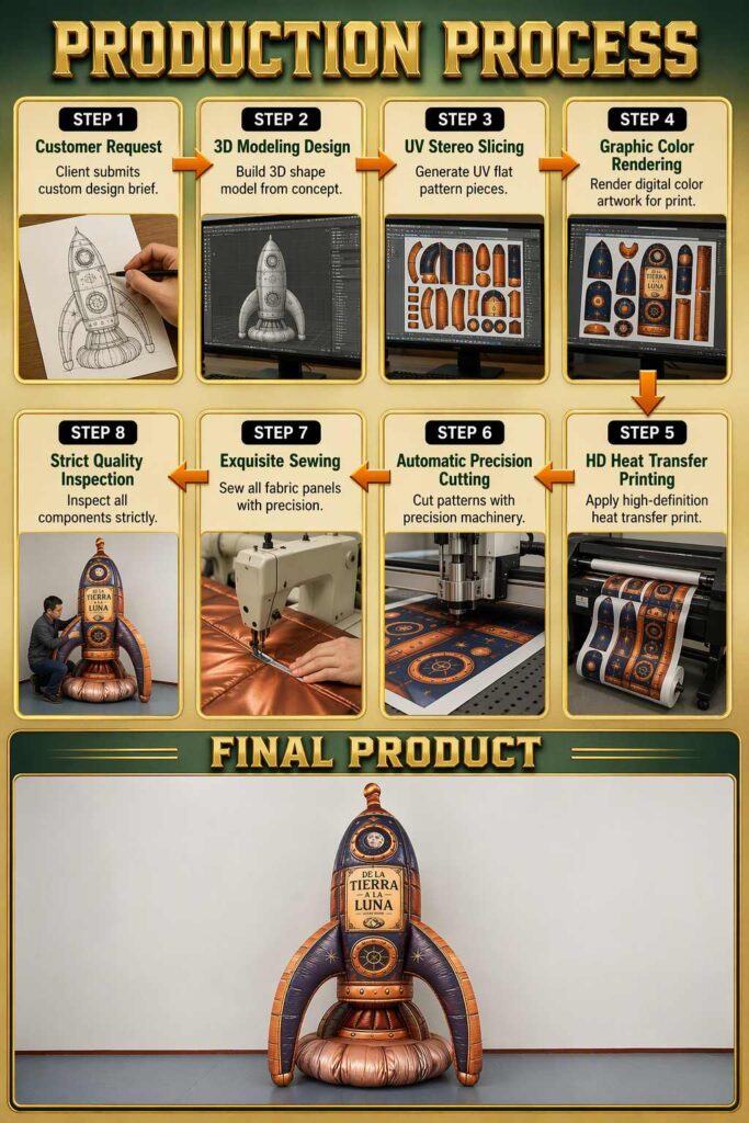 Giant Inflatable Steampunk Rocket Ship Prop for Space Theme Event Decoration插图3 Giant Inflatable Steampunk Rocket Ship Prop for Space Theme Event Decoration