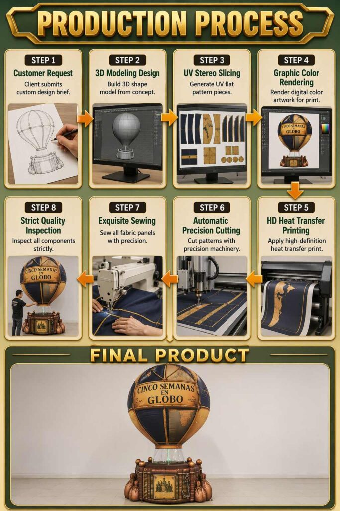 Giant Inflatable Hot Air Balloon Prop Vintage Style for Event and Exhibition Decoration插图3 Giant Inflatable Hot Air Balloon Prop Vintage Style for Event and Exhibition Decoration