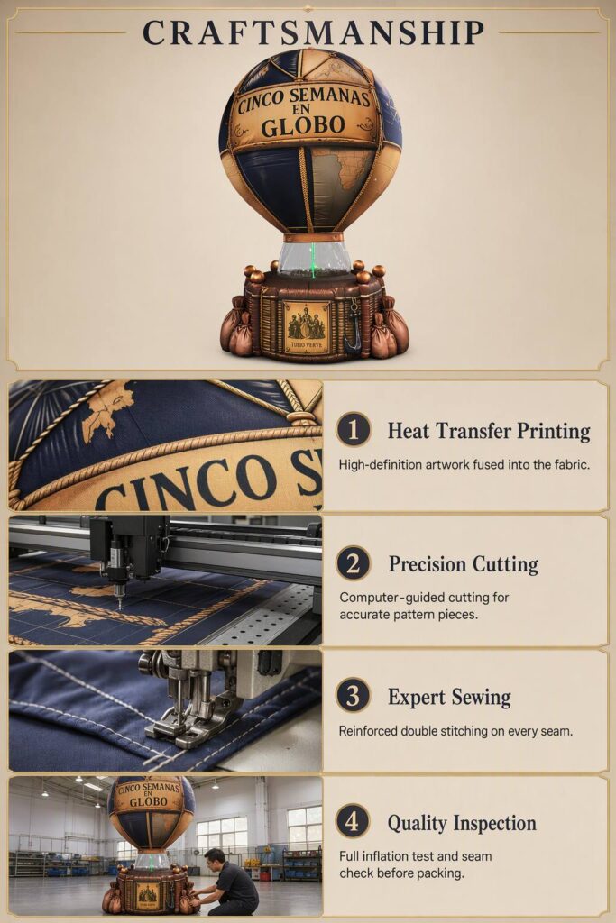 Giant Inflatable Hot Air Balloon Prop Vintage Style for Event and Exhibition Decoration插图4 Giant Inflatable Hot Air Balloon Prop Vintage Style for Event and Exhibition Decoration