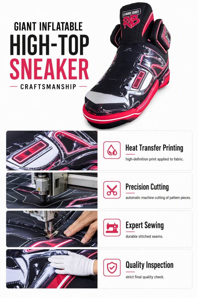 Giant Inflatable Sneaker Prop High Top Basketball Shoe for Retail Store Display插图4 Giant Inflatable Sneaker Prop High Top Basketball Shoe for Retail Store Display