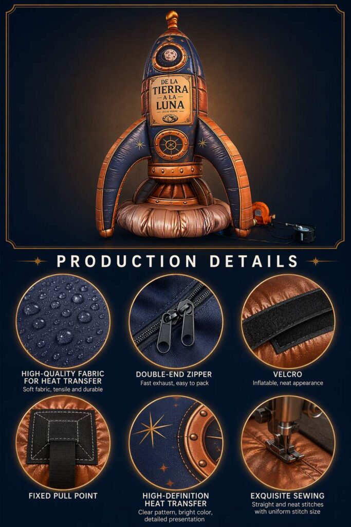 Giant Inflatable Steampunk Rocket Ship Prop for Space Theme Event Decoration插图5 Giant Inflatable Steampunk Rocket Ship Prop for Space Theme Event Decoration