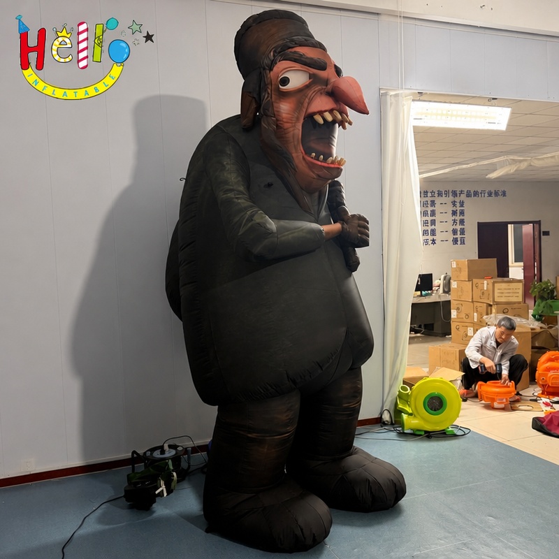 Giant Inflatable Ogre Prop with Club for Halloween Haunted House Decoration