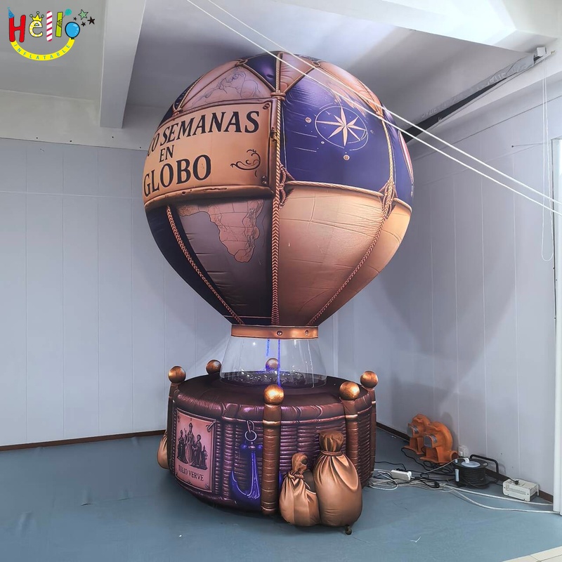 Giant Inflatable Hot Air Balloon Prop Vintage Style for Event and Exhibition Decoration