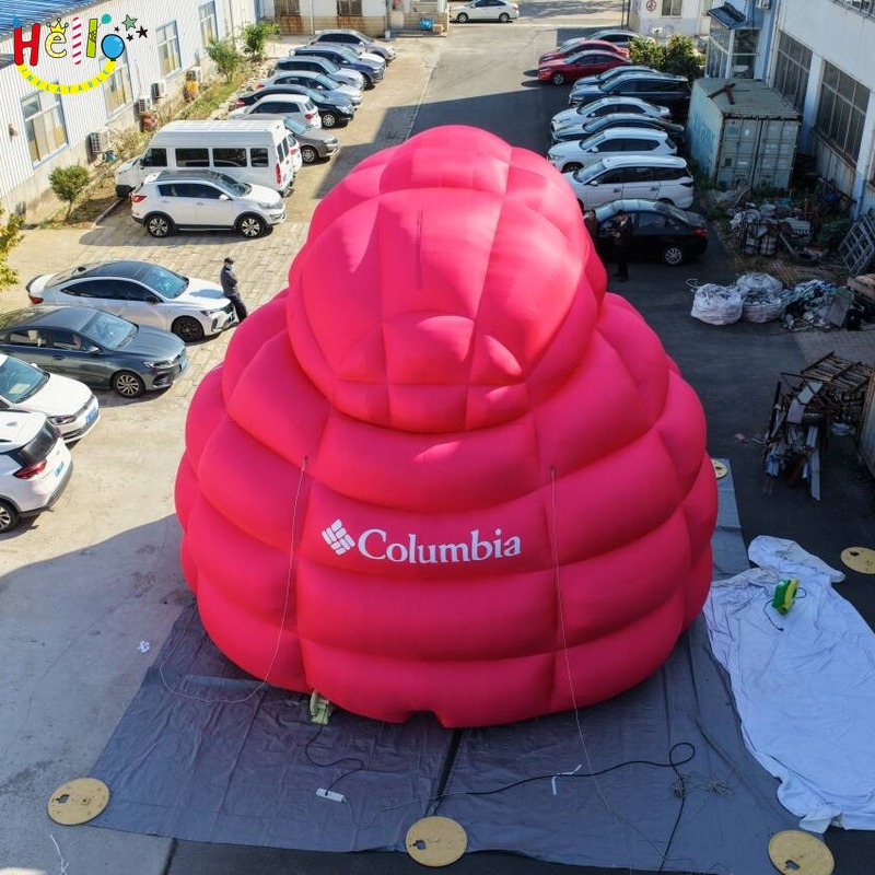Giant Pink Inflatable Cloud Archway Entrance for Outdoor Event and Race Decoration