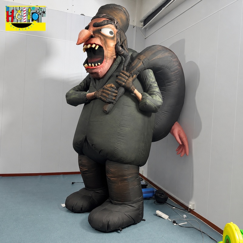 Giant Inflatable Ogre Prop with Club for Halloween Haunted House Decoration