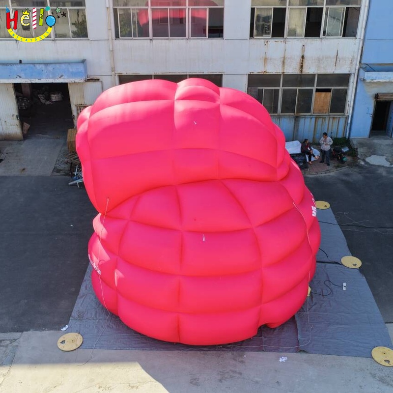 Giant Pink Inflatable Cloud Archway Entrance for Outdoor Event and Race Decoration